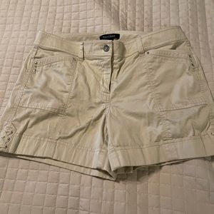 White House Black Market cream shorts